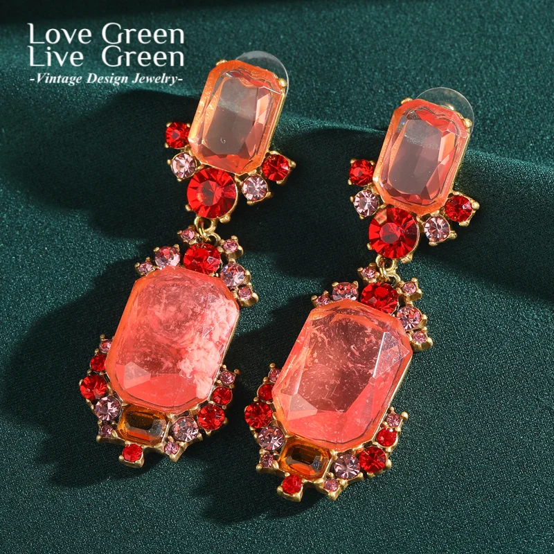 

Vintage Watermelon Glaze Drop Earring Dangle Accessories Luxury Jewelry Designer Pink Fashion Trendy New Trends 2025 Christmas