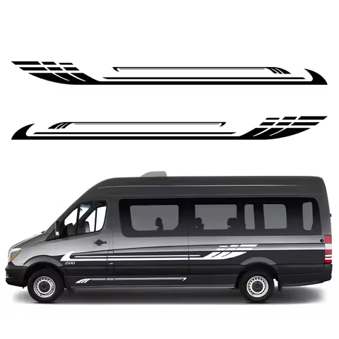 Car Body Side Stickers for Camper RV Van Motorhome Caravan Racing Sport Stripes Vinyl Decal Decoration Auto Tuning Accessories