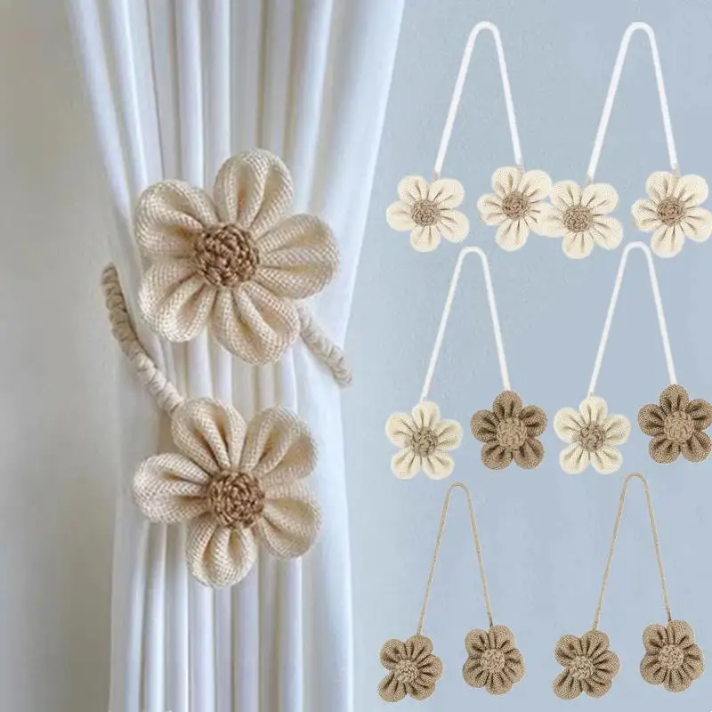 Flower Curtain Tie Rope Backs Holdbacks Buckle Clips Accessory Rods Accessoires Hook Holder Home Decorations