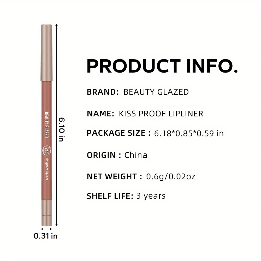 BEAUTY GLAZED 10 Color Lipliner High Pigment Matte Waterproof, Natural Shaping Lip Liner Lipstick Makeup