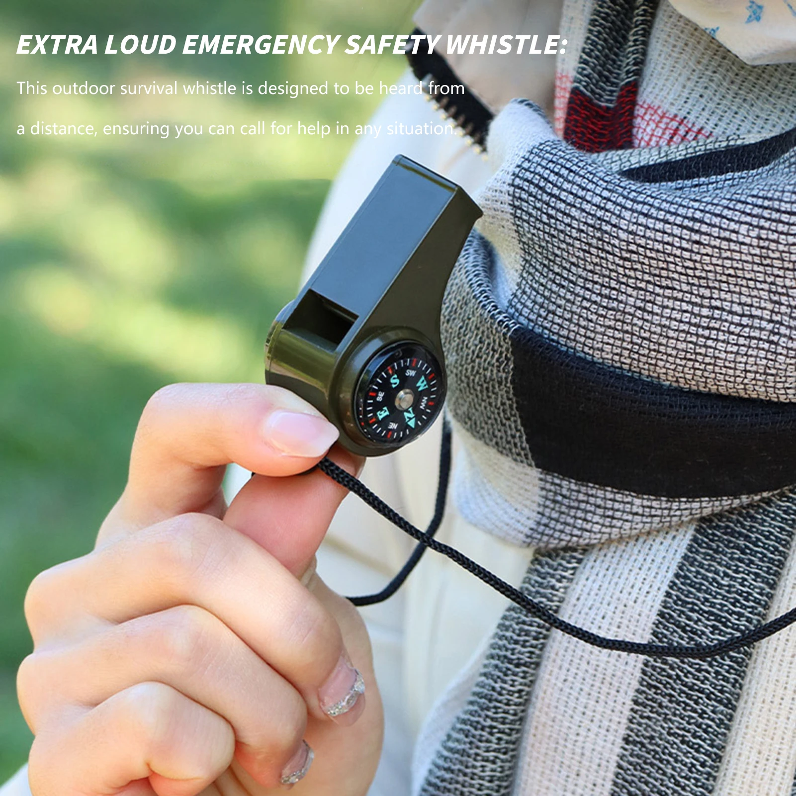 3 in 1 Emergency Safety Whistle Loud Sound Portable Survival Tool for Camping Hiking Biking Outdoor Adventure 1Pc