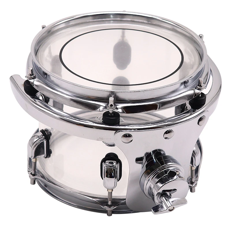 8inch Diameter 6inch Depth Acrylic Tom Drum Snare Drum Silver Drum Hoop High Grade Zinc Alloy Drum Lugs Good quality