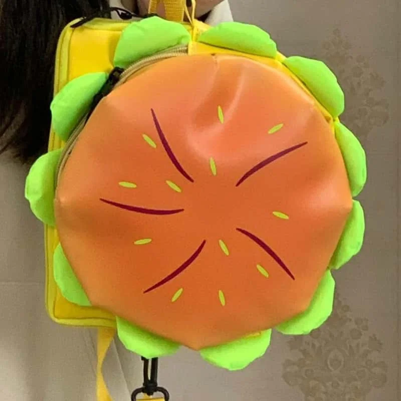 Cheeseburger Plush Crossbody Bag Japanese Three-Dimensional Cartoon Cute Mobile Phone Bag Versatile One-Shoulder Funny Backpacks