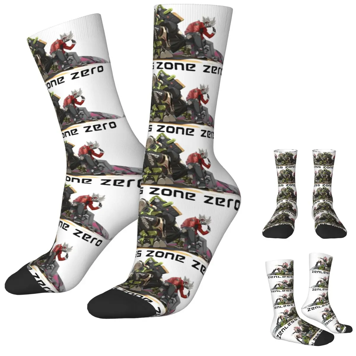 Zenless Zone Zero Video Game Gamer Stockings Graphic Gothic Socks Autumn Non Skid Socks Unisex Men Cycling Breathable Socks