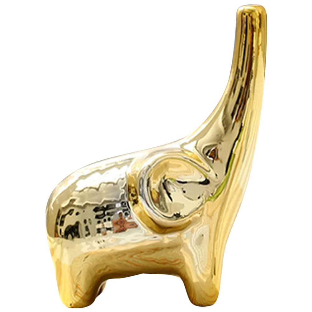 

Mini Ceramic Elephant Statue Decor Small Animal Ornament for Home Office Desk Tabletop Living Room Coffee Shop Library Hotel