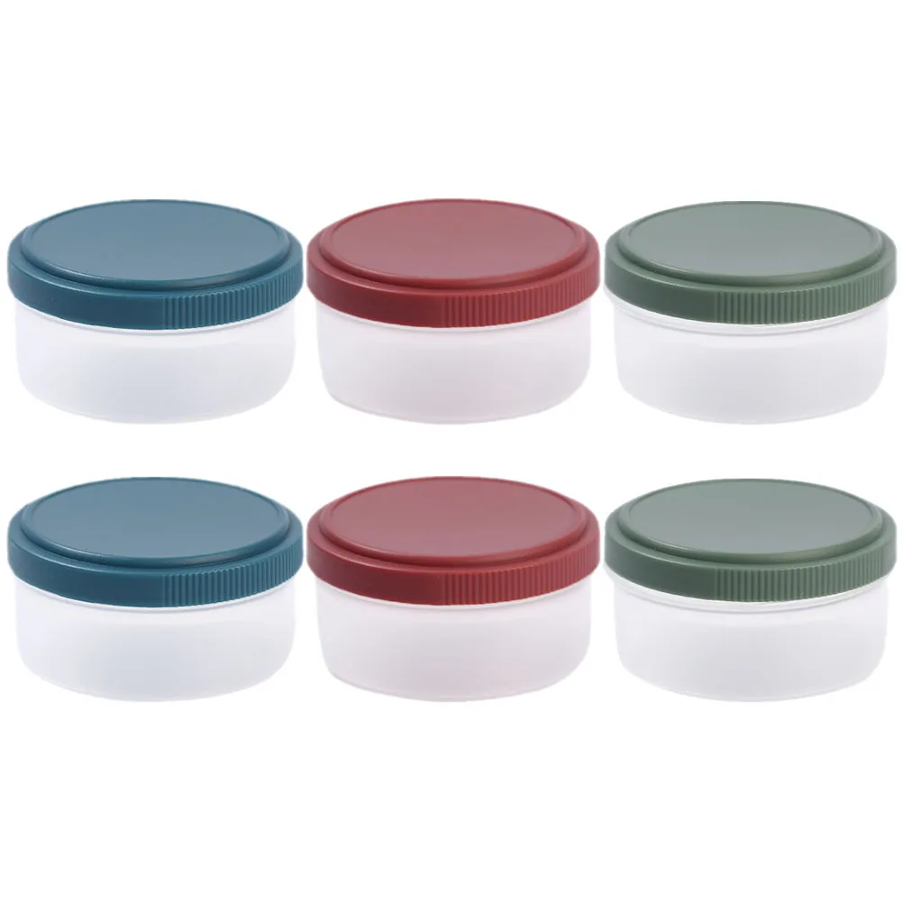 

6pcs 75ml Transparent Sauce Containers Condiment Jars Leakproof Seasoning Boxes Food Storage for Picnic Outdoor Kitchen