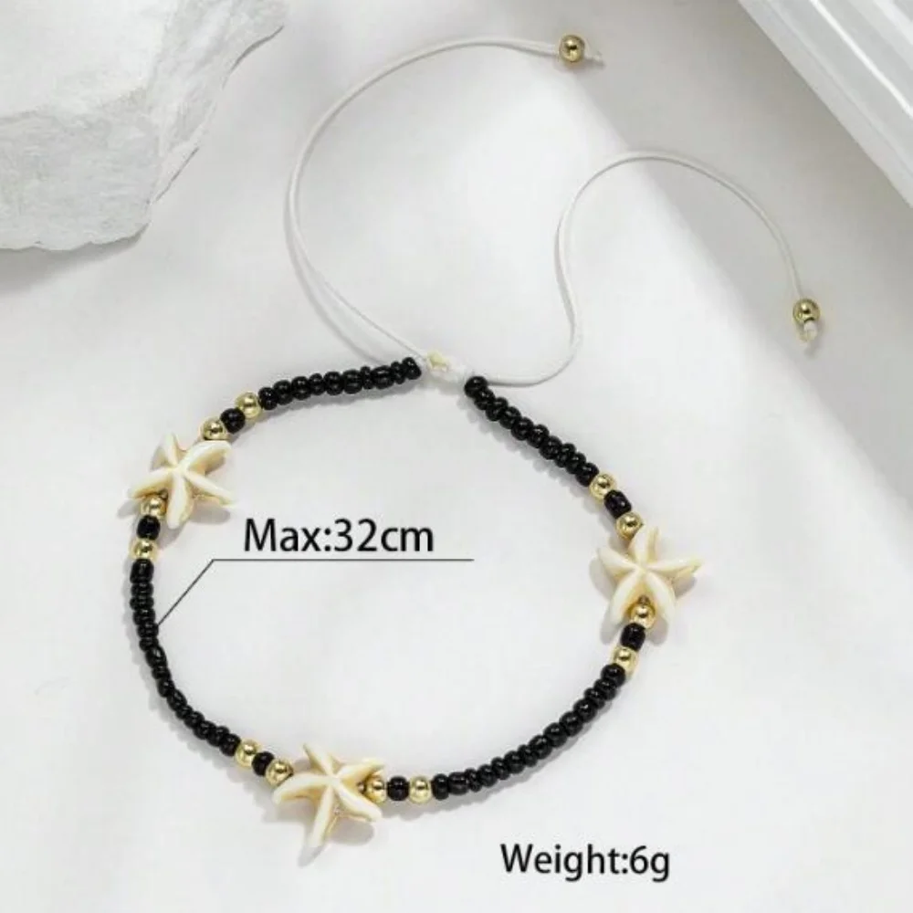 Bohemian Bead Anklet Bracelet Charm Starfish Adjustable Braided Beach Foot Chain Vintage Jewelry Wholesale Women'S Gift