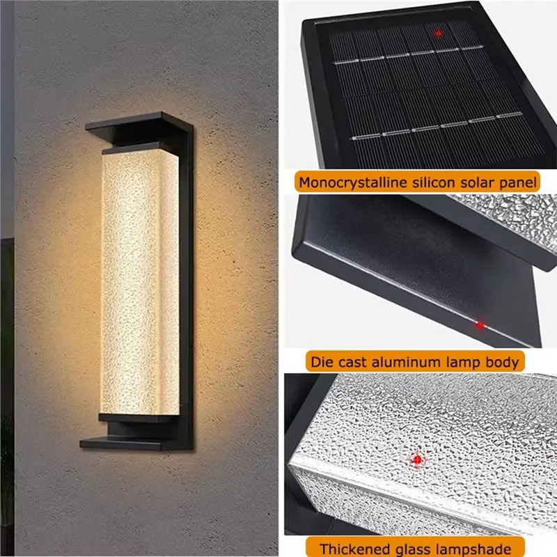 【NEW YEAR  】Solar Powered Outdoor Wall Light LED Lanterns Waterproof For Dusk To Dawn Illumination