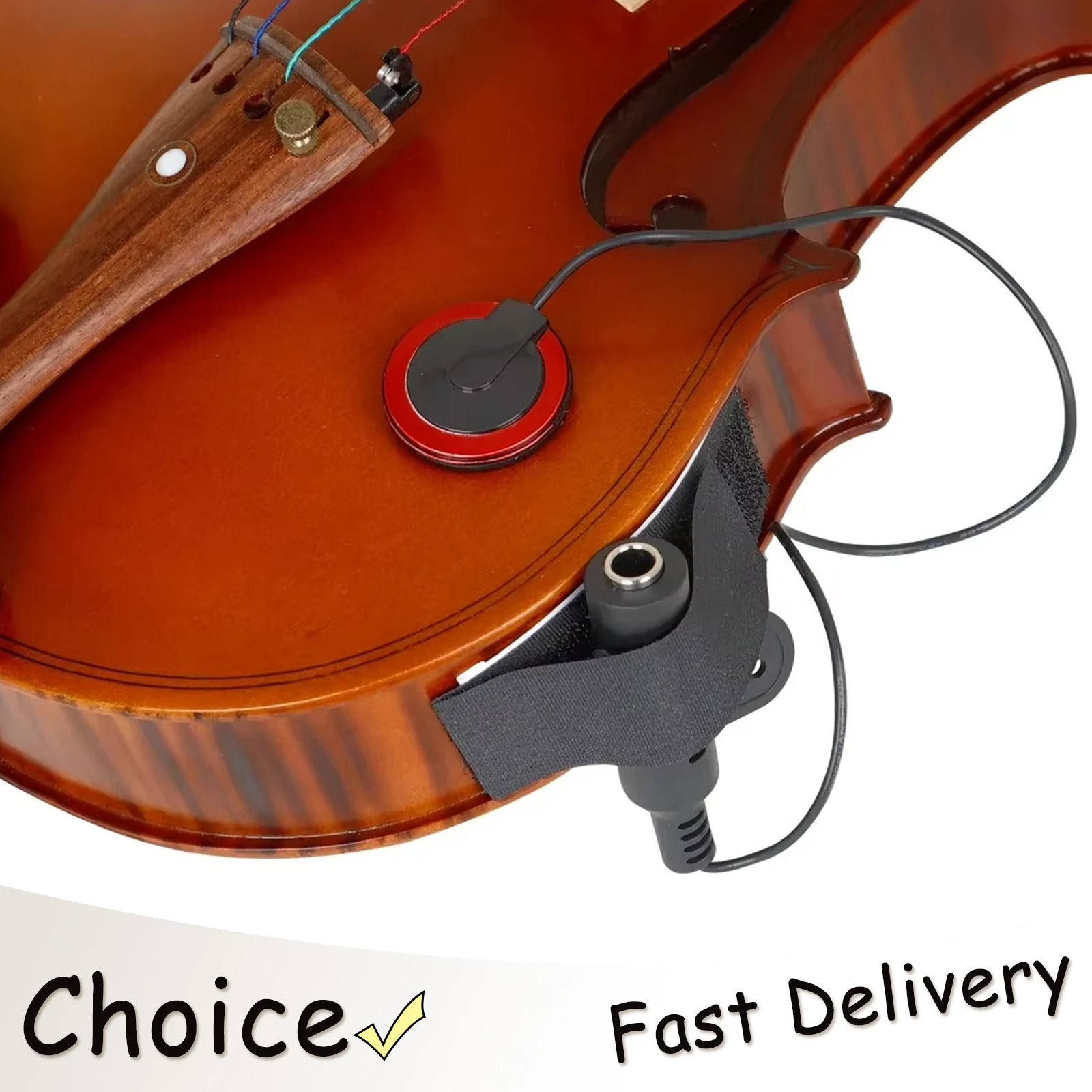 IRIN Tonabnehmer mit Beeper für Violine und Gitarre, Universeller Tonabnehmer für Streichinstrumente, Hochempfindliches Zubehör, Einfach zu Montieren