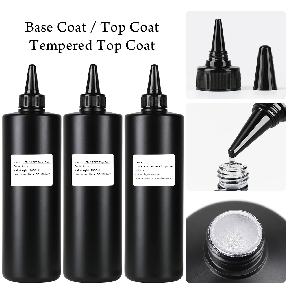 Arte Clavo 1000g Hema Base libera Gel Top Coat Opaco Top Coat Smalto gel Soak Off UV LED Gel Vernice Gel funzionale Nail Salon