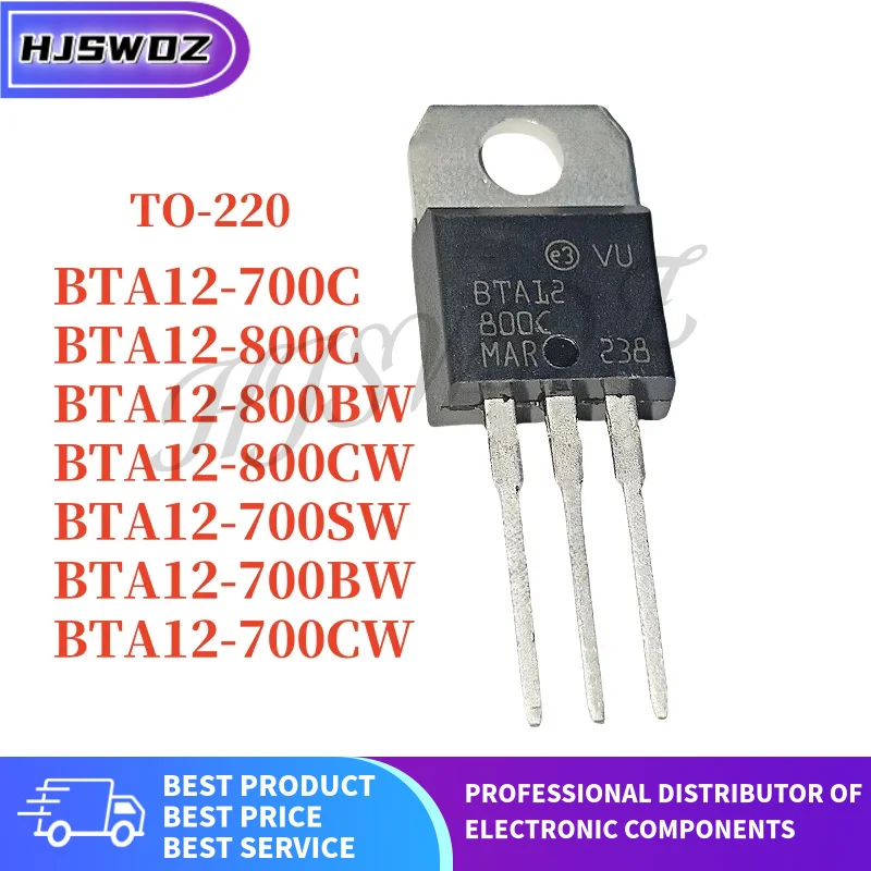 Image of 10PCS BTA12-800BW BTA12-800C BTA12-800CW BTA12-700C BTA12-700CW BTA12-700BW BTA12-700SW BTA12 TO-220 Marke Neue Auf Lager