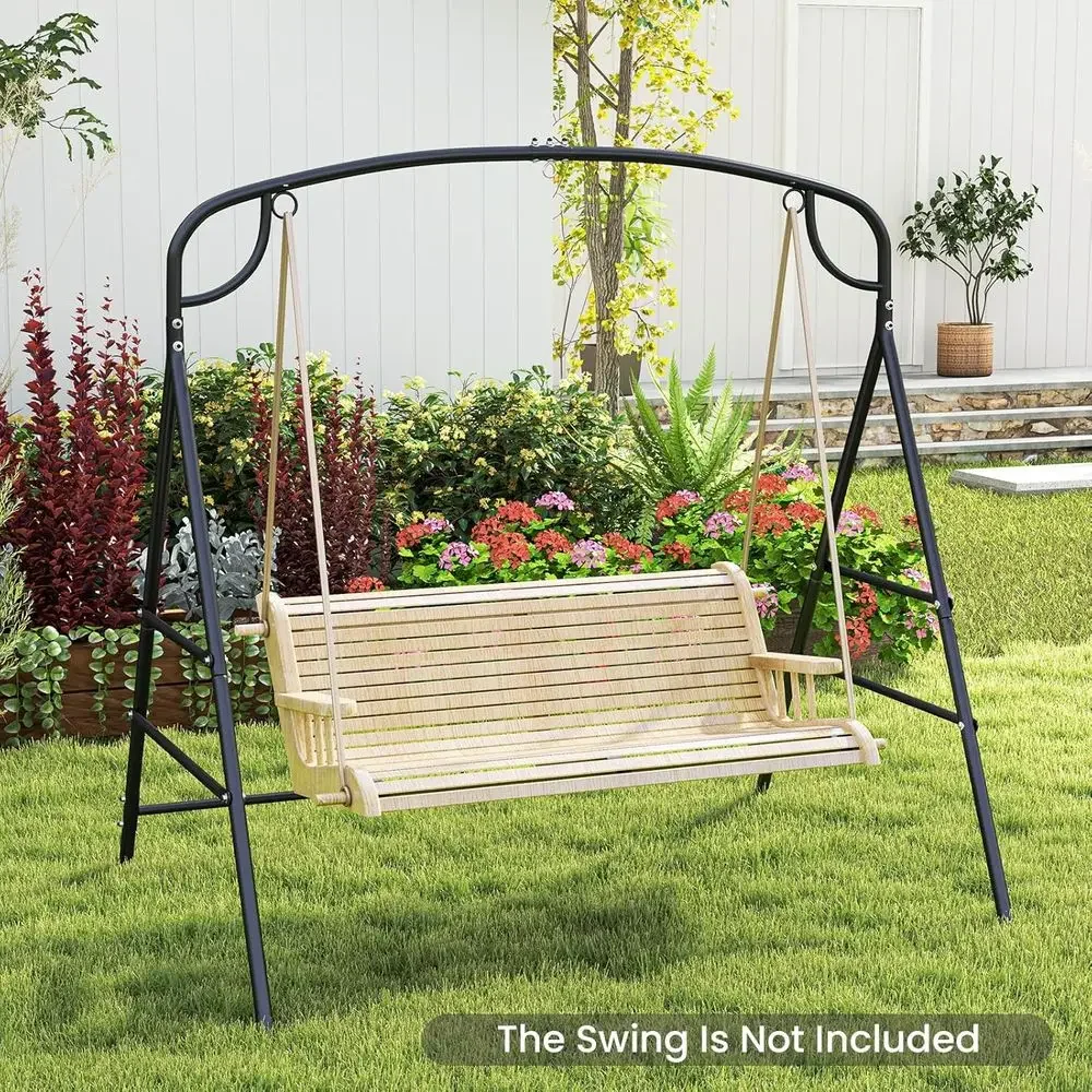 Heavy-Duty 3-Ring Outdoor Swing Stand with Extra Side Bars for Lawn, Garden, Backyard