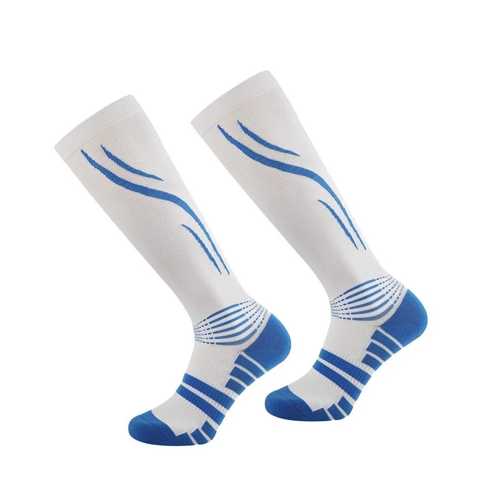 

1 пара дышащих спортивных компрессионных носков до икры, удобные гольфы для фитнеса, длинные носки, высокая эластичность