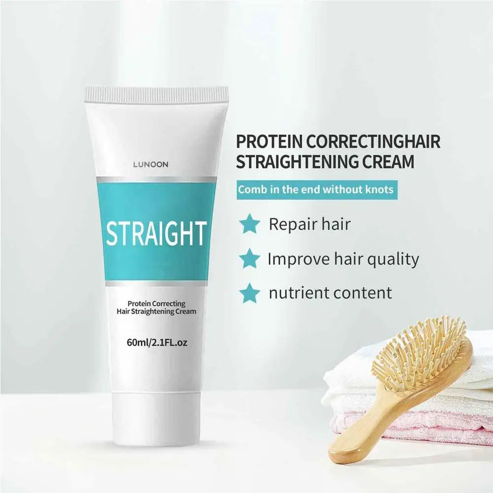 60ml Protein Straightening Cream Hair Soft Cream Straight Hair Products For Smoothing And Straightening Frizzy Or Wavy Hair