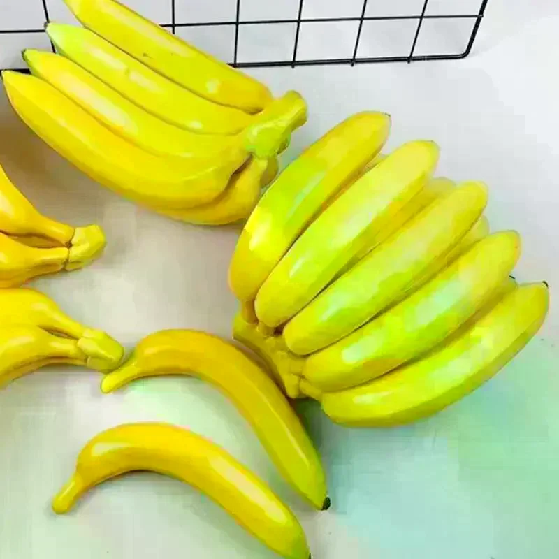 Artificial Banana Decorative Plastic Fake Fruit Realistic Display Simulated Banana For Wedding Christmas Decor
