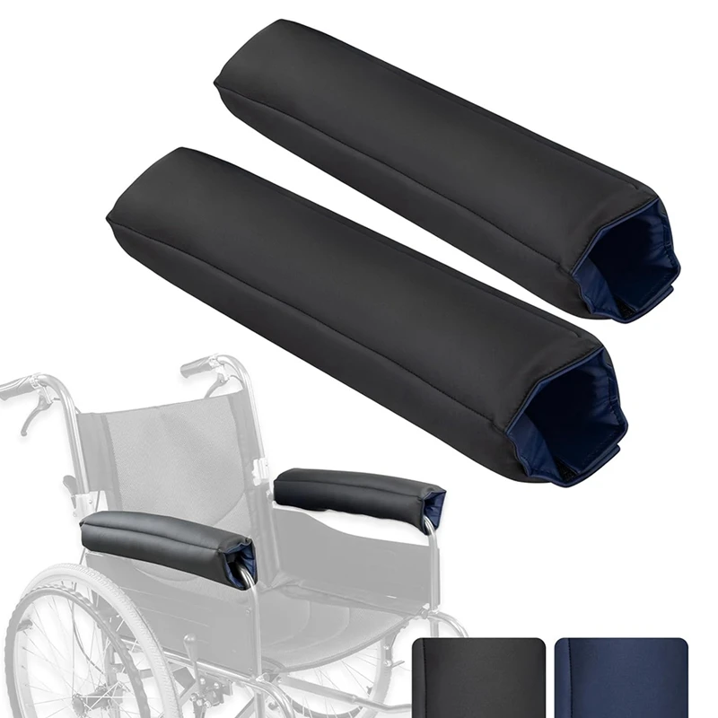 Wheelchair Armrest Pads (2 Pieces) - Easy Clean Arm Covers for Desk Chair, Office - Non-Slip, Reversible Cushion-SPMI