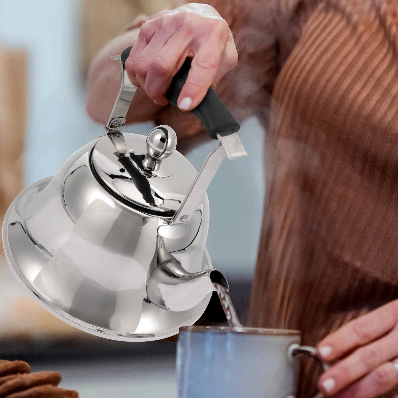 

Stainless Steel Whistle Pot Kitchen Water Kettle Practical Boil Water Kettle for Home Use Whistle Pot Home Teakettle