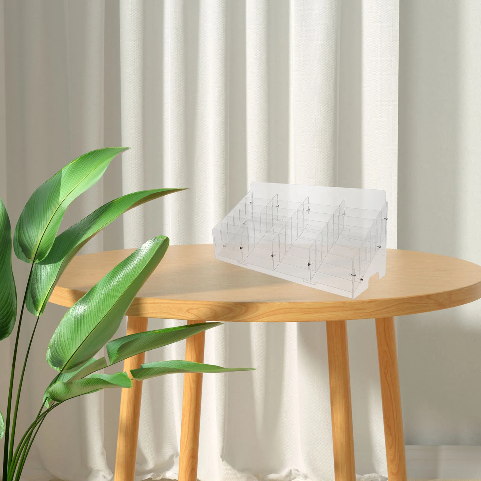 

Clear Acrylic Phone Storage Box Multi-Grid Organizer for Desk Tidy Business Accessories and Small Items Display