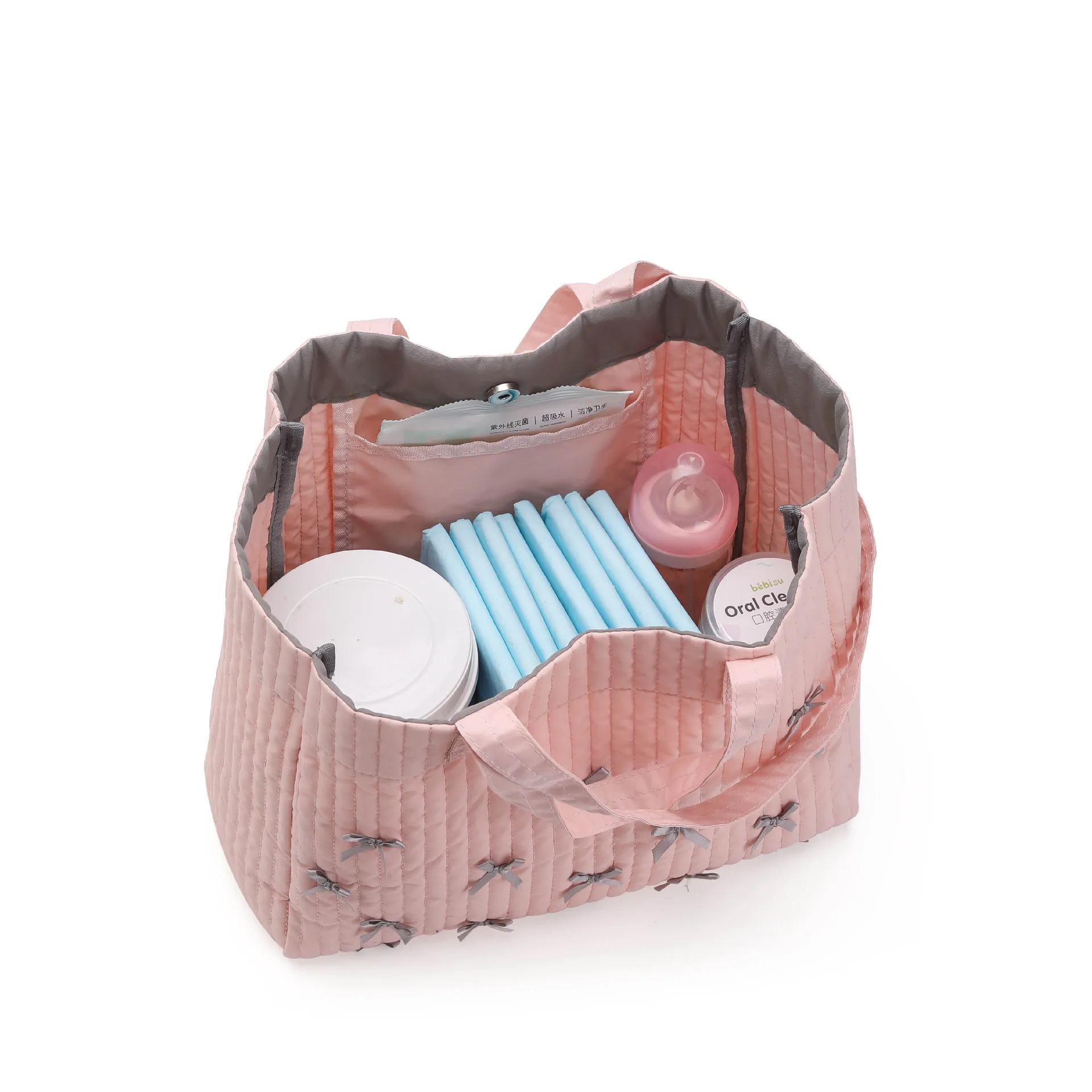 Bolsa de mamá de gran capacidad, bolsa de mensajero ligera, bolsa de pañales de mano y de hombro multifuncional de moda para salidas