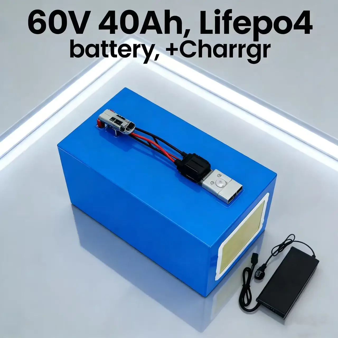

Аккумулятор LiFePO4 60В 40Ач + зарядное устройство для электровелосипедов, картов, электросамокатов, грузовых велосипедов и транспортных средств для доставки