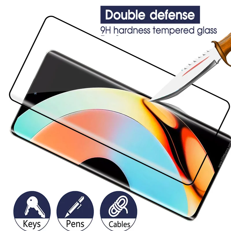 2pcs 9D Full Curved Glue Protective Glass For Realme 10 Pro+ 5G Screen Protectors RealmI 10 ProPlus 10Pro+ 6.7Inch Tempered Film