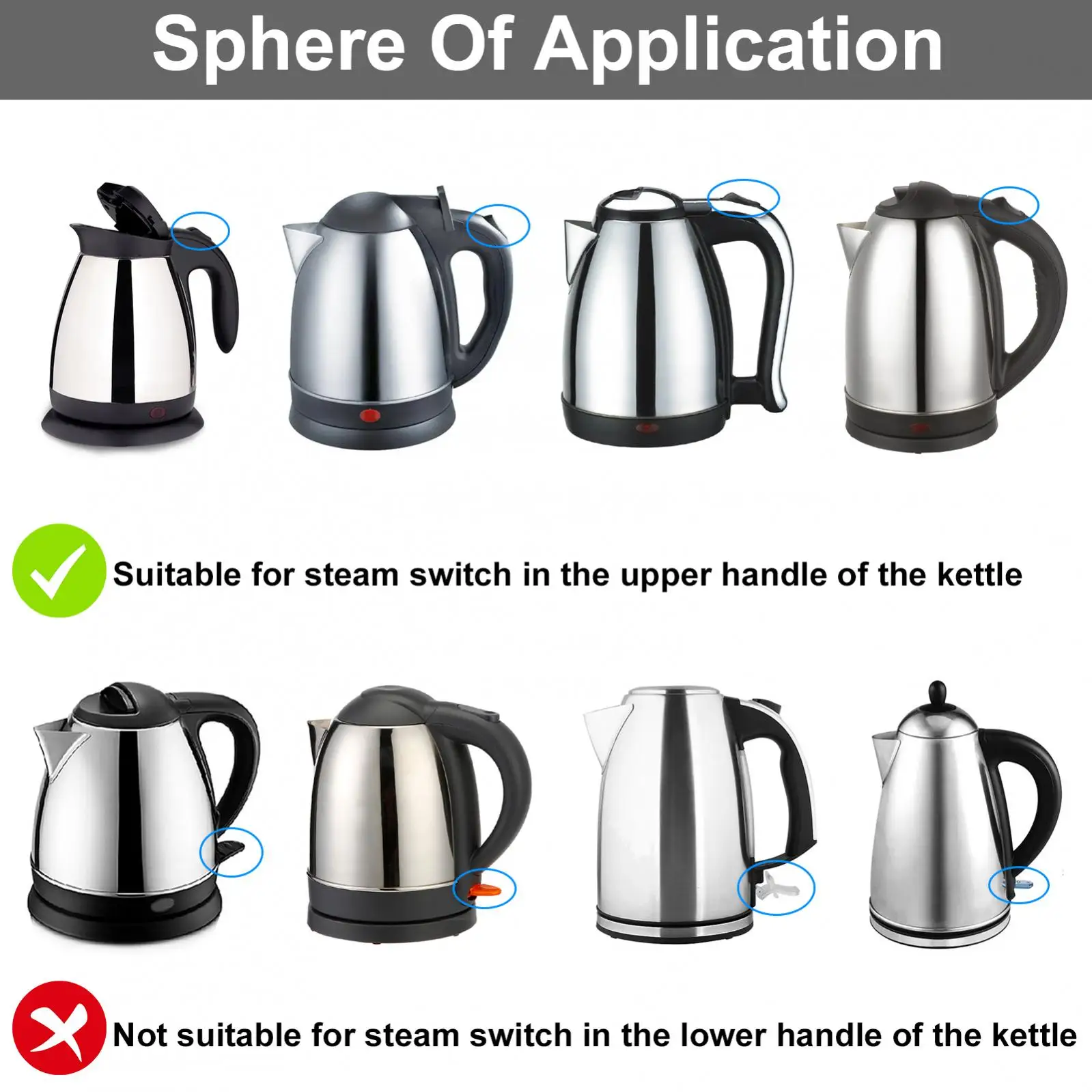 1/2/3pc Household Electric Kettle Base Thermostat Temperature Switch, Black Switch Connector Coupler Socket Household Acessories