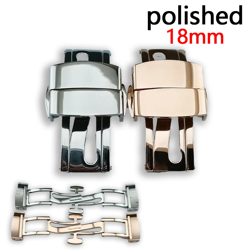 18mm stainless steel strap buckle butterfly buckle polishing buckle strap buckle watch accessory ear width 21mm