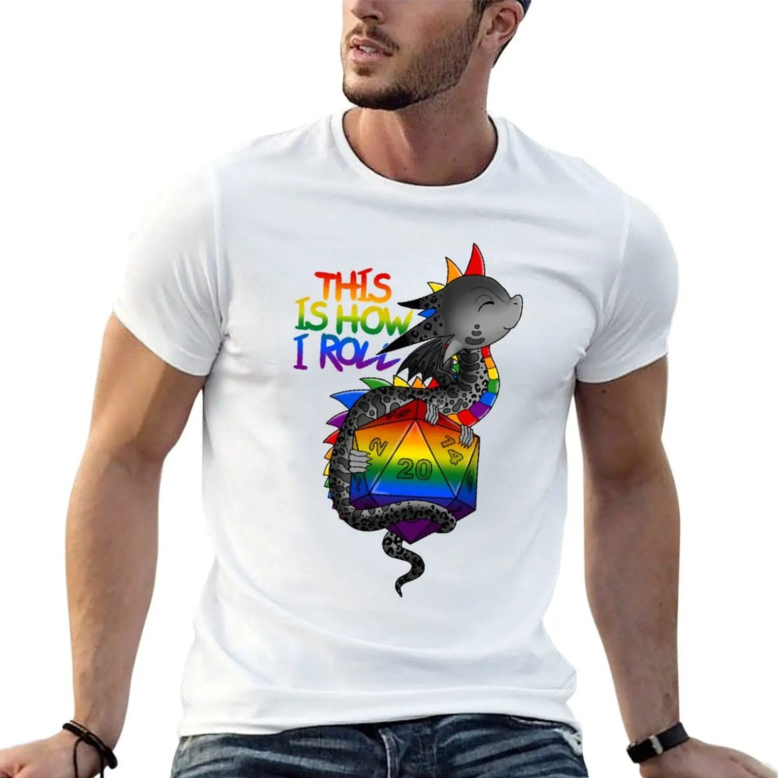 

T-Shirt with t Flag t shirts shirt Dragon Pride anime casual D20 man oversize