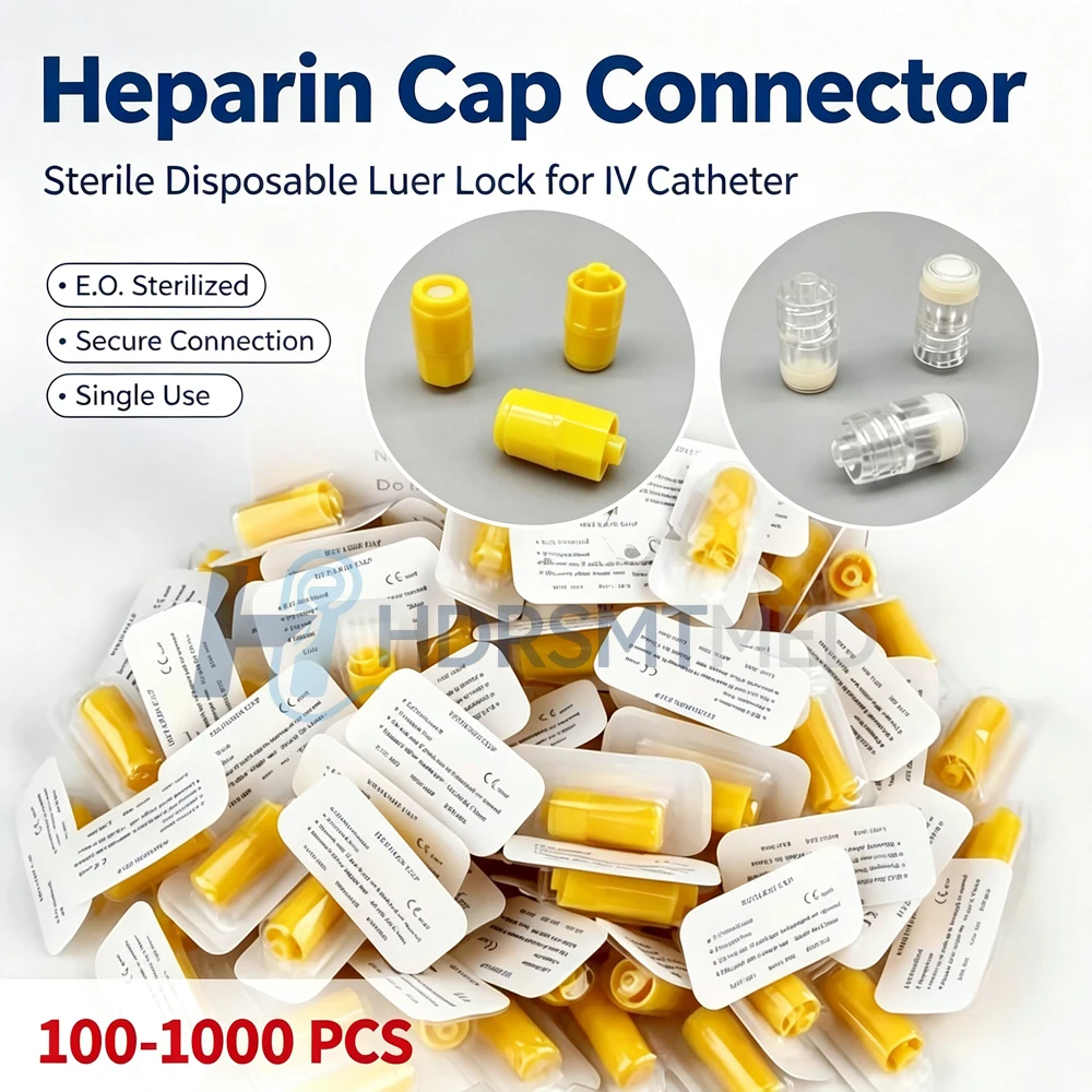 100-1000PCS Disposable Heparin Caps for IV Cannula Dog Cat Pet Veterinary Supplies Plastic Caps Accessories