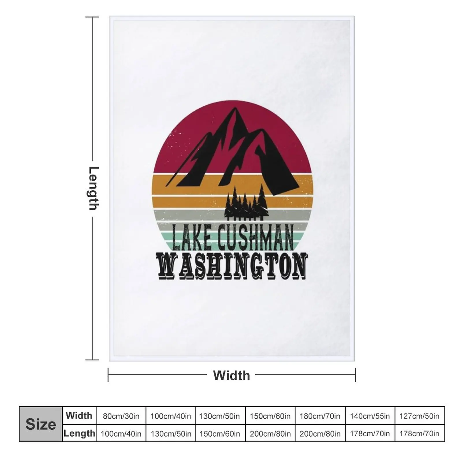 Lake Cushman Washington Throw Blanket Personalized Gift funny gift Blankets