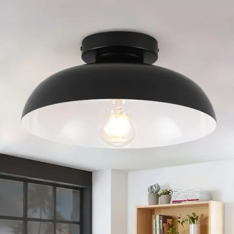 

Semi Flush Mount Ceiling Lights, Industrial Ceiling Light 12 Inch Close to Ceiling Light Fixtures for Bedroom Entryway Kitchen