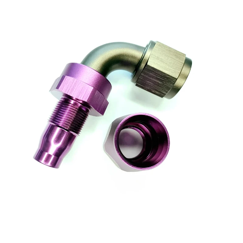 Car Modification Oil Cooling AN10 45 ° 90 ° Joint Fuel Pipe High-End Antique Copper+Purple