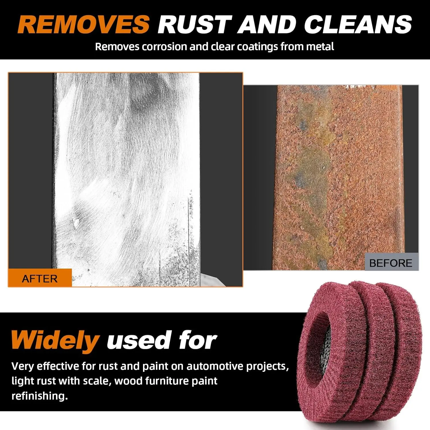 10 قطعة ألياف النايلون رفرف إطارات لامعة 4/4.5/5 بوصة غير المنسوجة قرص الطحن لطاحونة الزوايا تلميع المعادن 180 حصى 320 حصى