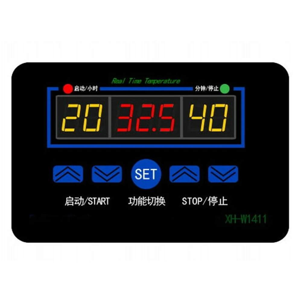 

1*Digital Thermostat Digital Thermostat -55 ~ +120°C 10A 90*60mm DC 12V Green XH-W1411 Achieve Temperature Control