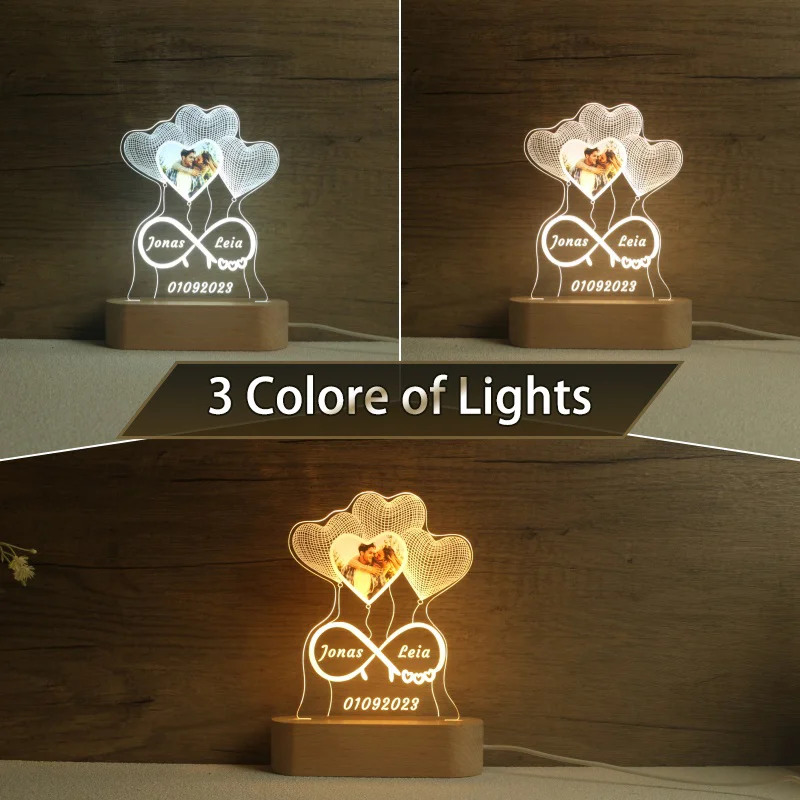 Personalized Acrylic Photo Lamp,Custom Photo LED Night Light,Photo Frame,Gift for Couple,Anniversary Gift,Art Decoration