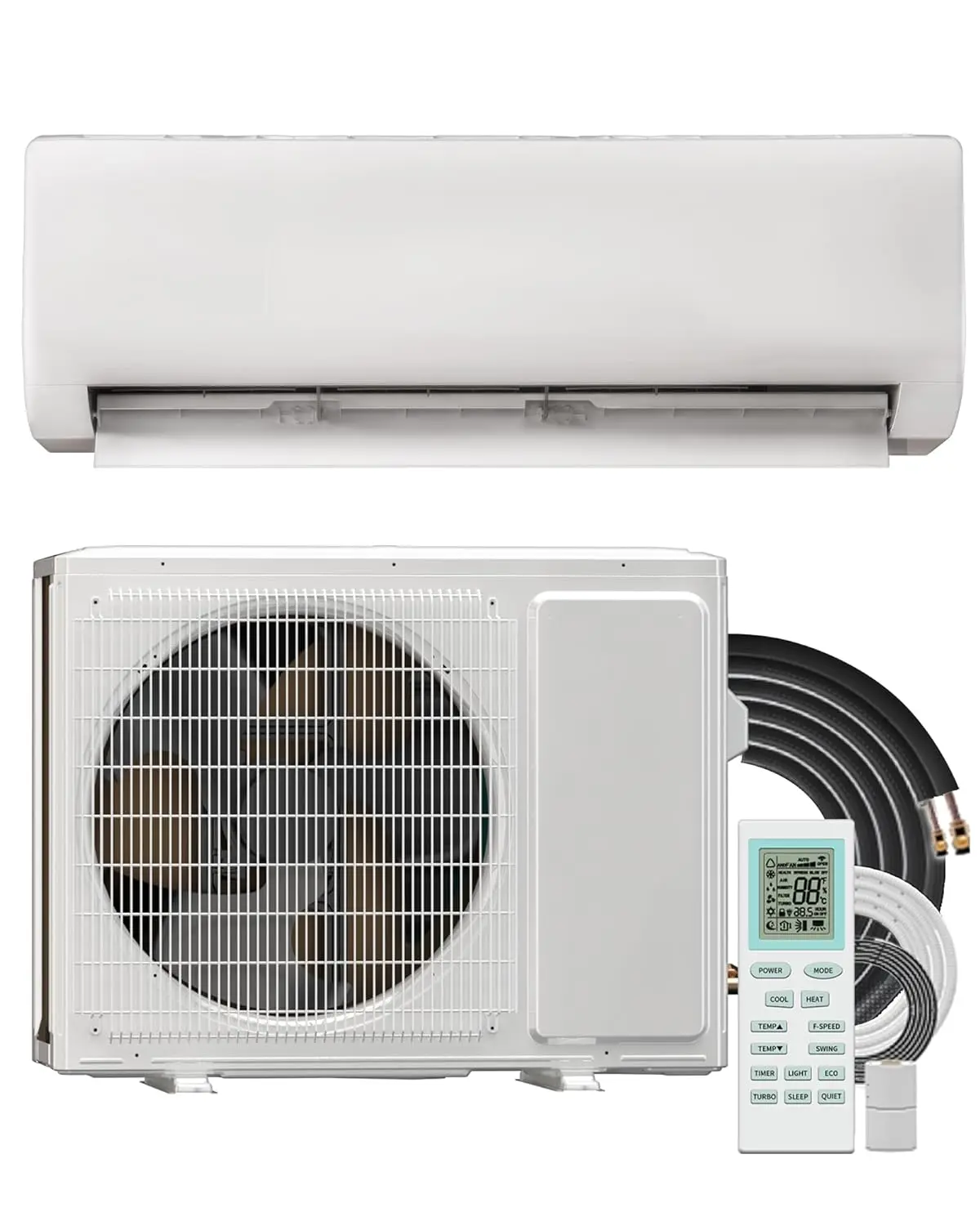 

Mini Split AC/Heating System, Energy Efficient Inverter AC Unit with 1 Ton Heat Pump, 12000 BTU Air Conditioner,, Custom