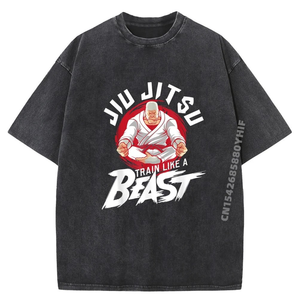 

Train Like A Beast Brazilian T-shirts Women Funny Graphic Tees Group Printed Tee-Shirts Retro Washed Shirt