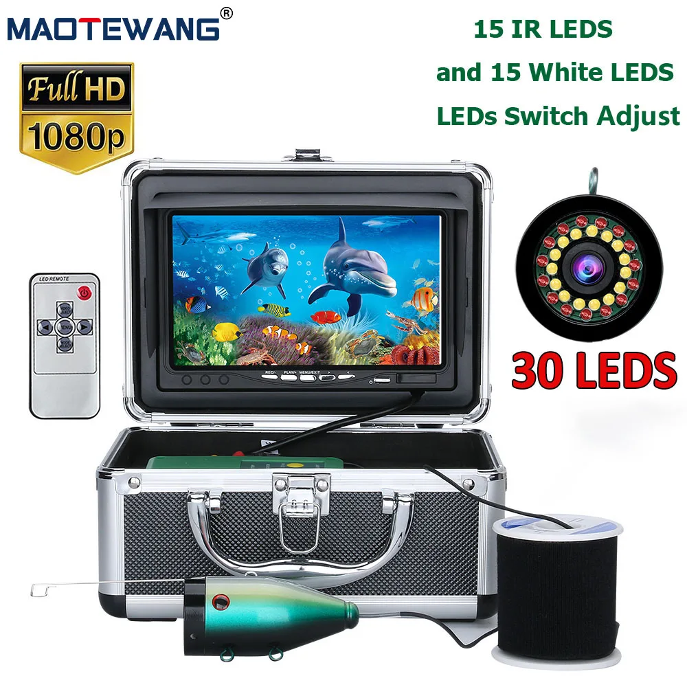 

Fish Finder MAOTEWANG AHD 1080P Underwater Fishing Camera 7" HD Screen 30pcs LED For Ice/River/Sea Fishing Search 16G Card