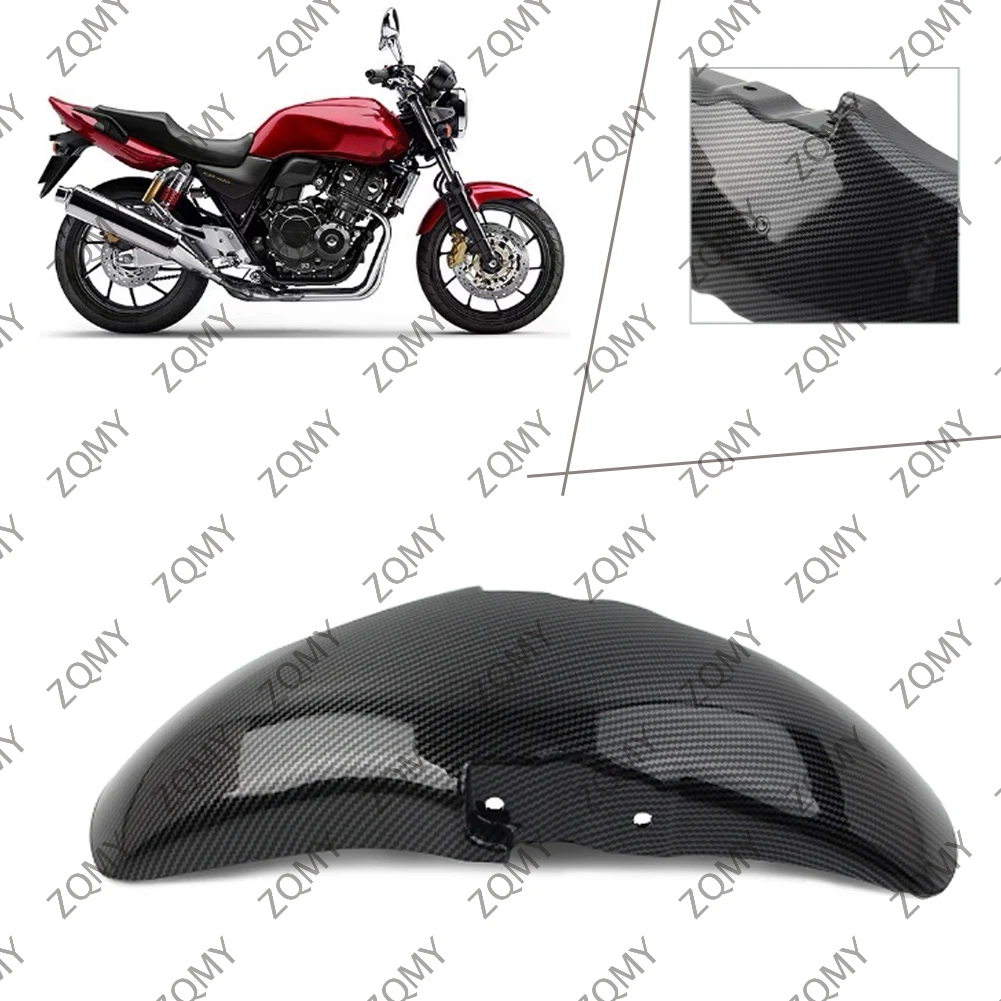 Carbon Fiber Motorbike Front Fender Mudguard Cover For Honda CB400 1992 1993 1994 1995 1996 1997 1998 ABS Plastic