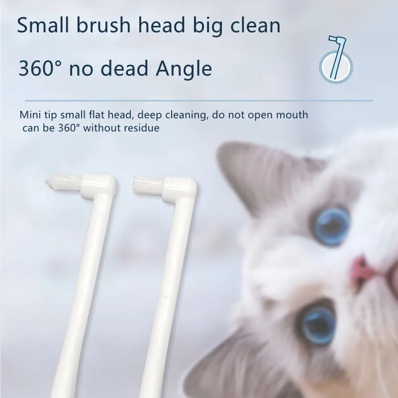 

2PCS 2023 New Pet Toothbrush Two-piece Set Pet Oral Cleaning Supplies for Cats and Dogs Universal 360° Tartar Stain Removal