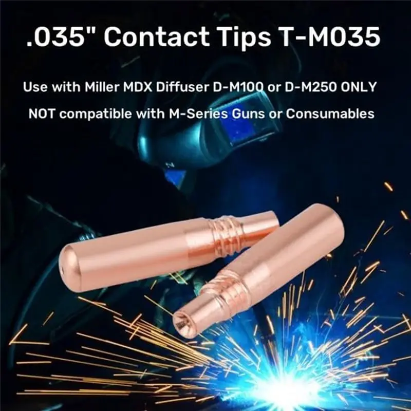 A74E-50Pcs MIG Welding Contact Tips 0.9Mm For Miller MDX Series MIG Torch Use With Miller MDX Diffuser D-M100 D-M250 T-M035
