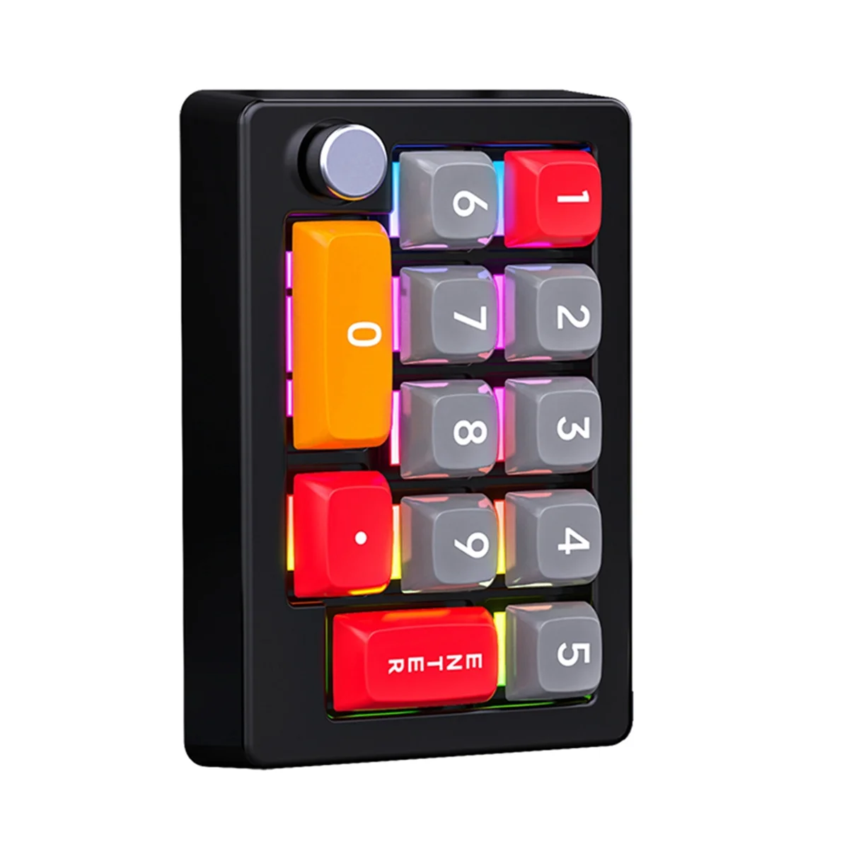 13 Key Macro Programmable Hot Swappable Mechanical Switch 7 Color RGB Light Gaming Mini Keyboard Numeric Keypad Black