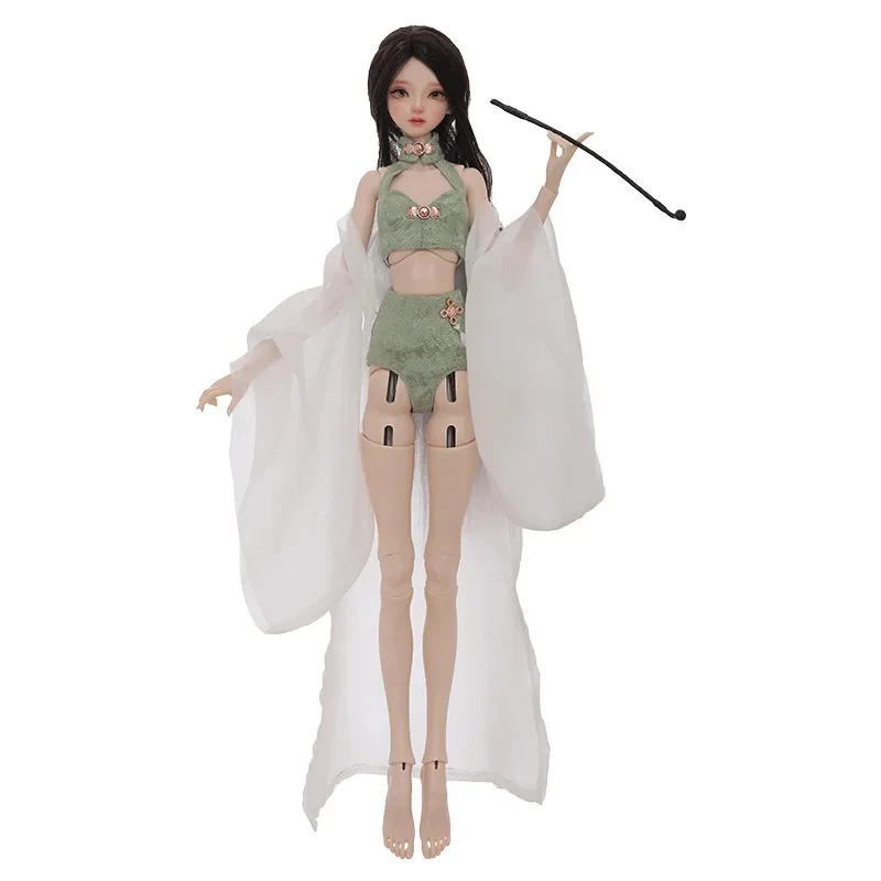 ตุ๊กตายาง shuga Fairy idun 1/4 BJD ของเล่นเรซิ่นหุ่นเพรียวบางมีเชือกผูกแบบฮันฟูสไตล์คลาสสิกผู้หญิงหล่อไปป์สูบ