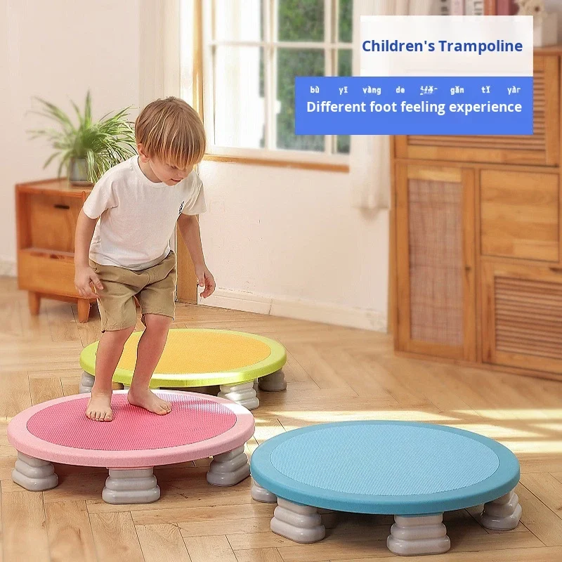 New Trampoline Home Sports Bounce Bed Baby Jump Fitness Toy Indoor Macaron Biodegradable Plastic