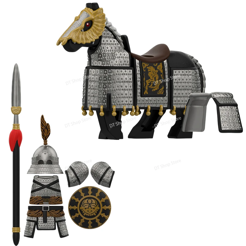 DY313 Ancient Knights Soldier Song Jin Dynasty Heavy armor Iron Cavalry Helmet Building Blocks accessories Educational Kids Toys