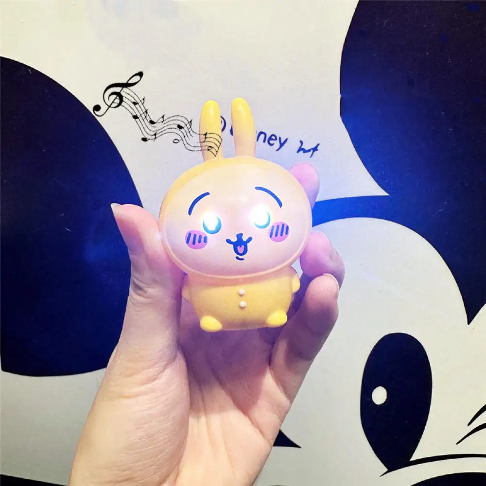 New Chiikawa Usagi Luminous Keychain Cartoon Laser Eye-glowing Music Sounding Creative Toy Doll Pendent Sounding Keychains Gifts