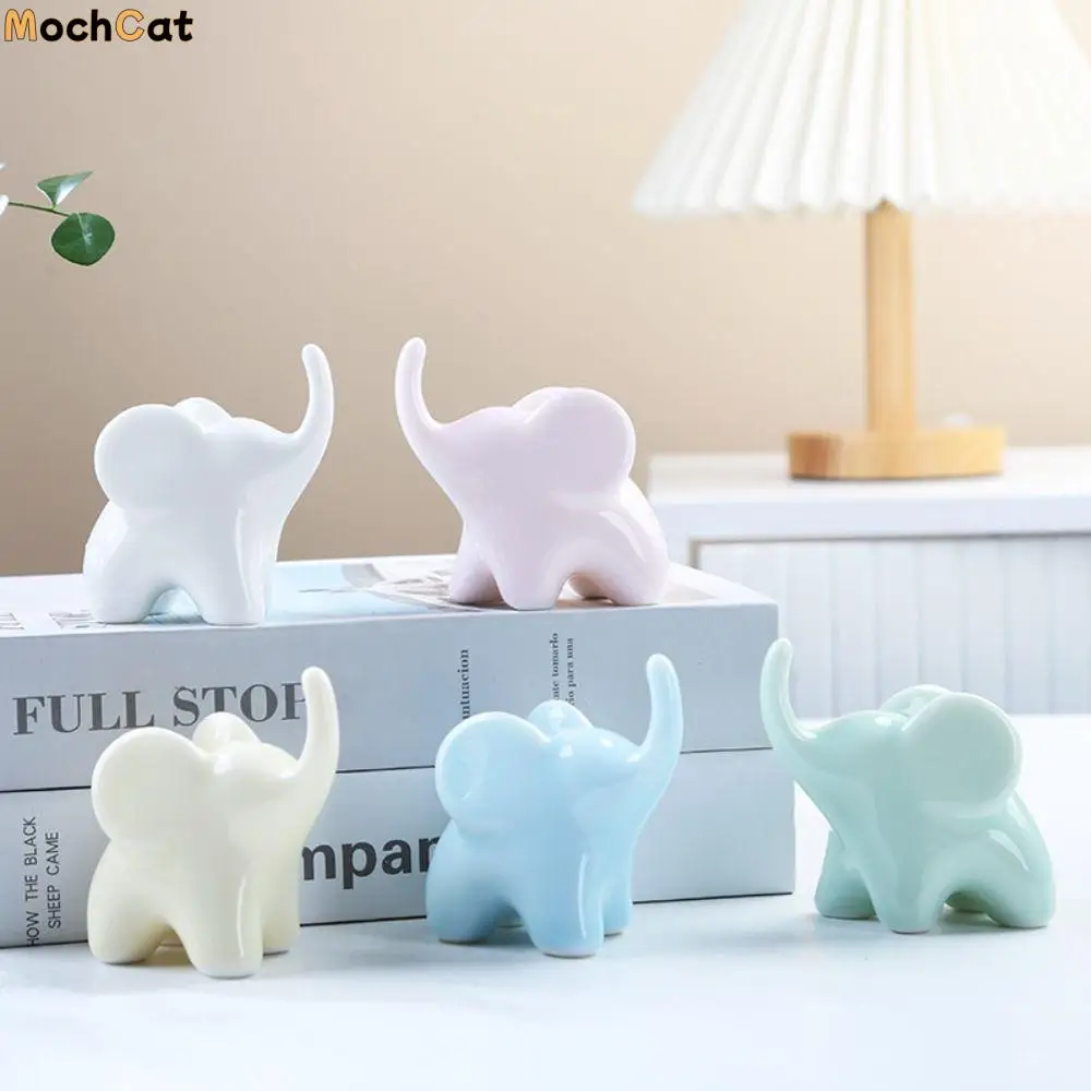 

Luxury Style Elephant Ceramics Crafts Model Modern Art Handmad Simulated Elephant Figurines Collectible Statue