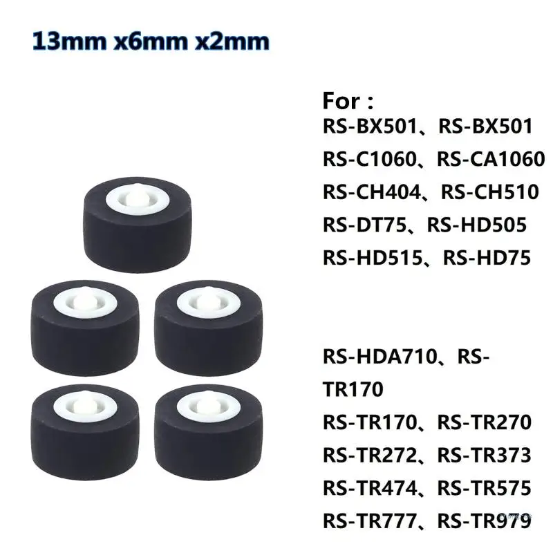 M5TD 5Pcs 13x6x2mm Tape Recorder Belt Pulley Wheel Roller for Sony RS-CH770 RS-BX501 Musical Instrument Accessories