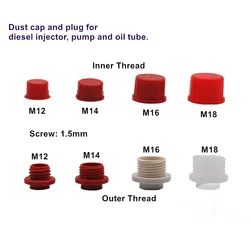 Diesel Common Rail Injector Connector Dust Cap 350pcs Fuel Pump Oil Tube Dust Plug M12 M14 M16 M18