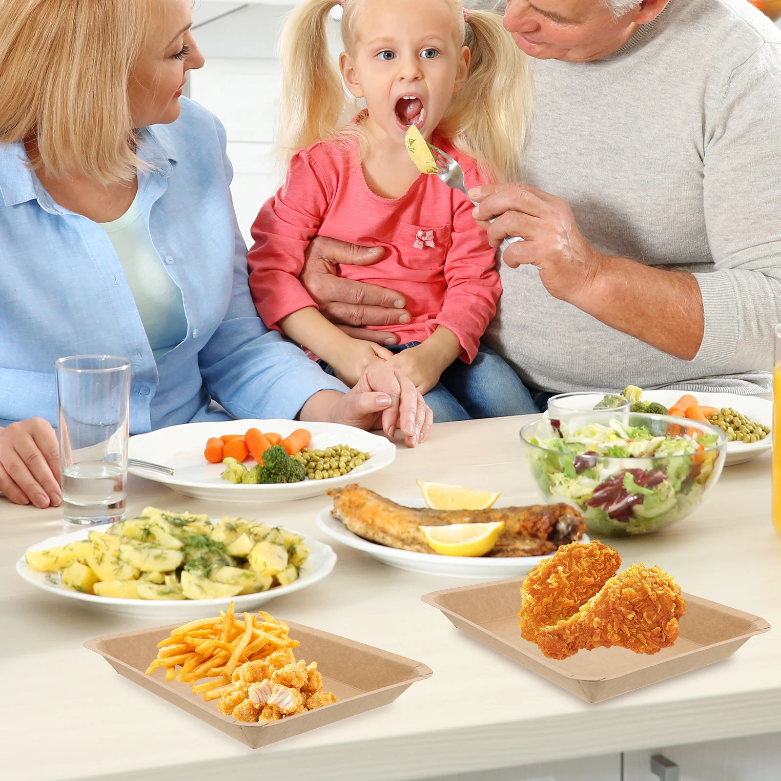 50Pcs Oil Resistant Bbq Snack Trays Paper Hot Dog Boats Burger Serving Plates Disposable Food Trays for Party Fried Chips